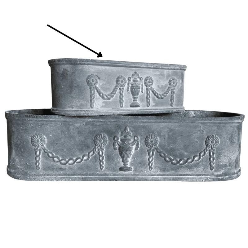 Jardiniere de Balcon ou Fenêtre Balconnière Vasque Bac en Fonte Grise 12x15,5x36cm