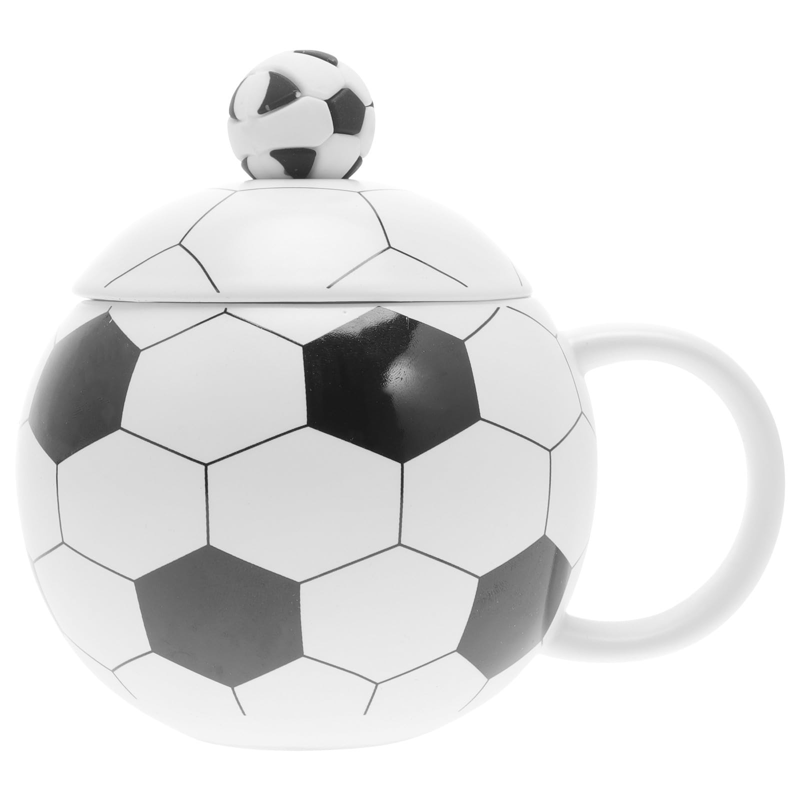 Tasse à café en céramique football couvercle portable pour buffet de fête et banquet