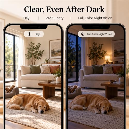 DYPCO 2K Clock Camera Indoor Camera, 2.4G/5G WiFi Cameras for Home Security with Temperature & Humidity Display, 2-Way Audio, AI Motion Detection, Color Night Vision, Baby Monitor & Pet Camera - image 6
