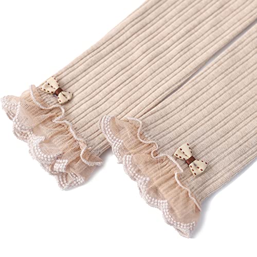 4 Pack Baby Girls Leggings Toddler Solid Cable Knit Basic Ankle Length Pants Kids Warm Footless Tights3