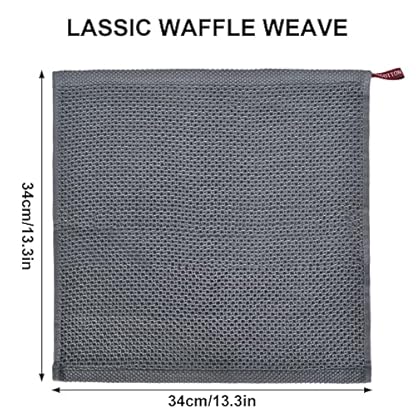 Tibapla Geschirrtücher Baumwolle Küchenhandtücher Weiche Geschirrhandtücher Trockentücher Saugfähig Küchentücher Dicke Premium Geschirrtuch Spüllappen Putzlappen (3er Set, 34 x 34 cm) (Dunkelblau) – Bild 3
