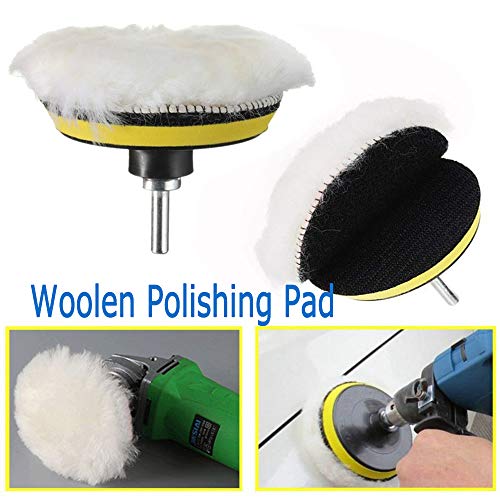 Yesallwas Kit de polimento de espuma para carro 8 peças, 4 pol. de pastilhas de polimento kits de fu