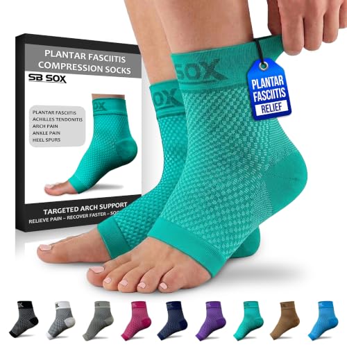 SB SOX Compression Socks for Plantar Fasciitis Relief (Green, XL)