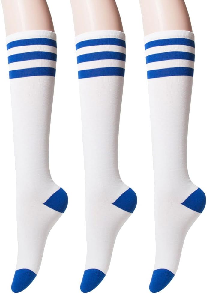Unique Cute Knee High socks for Women Stripe Leopard Skull Heart Twist Knit Argyle Triple Stripe Socks Styling Ideas