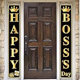 Pudodo Happy Boss's Day Porch Banner Best Boss Ever Gift Office Celebration Party Front Door Wall Hanging Banner Decoration