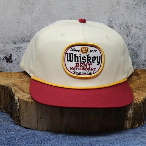 Image of WHISKEY BENT HAT CO. Black Label Adjustable Snapback Hats with Rope