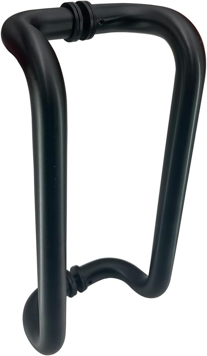 Aluminum Paired Offset Back-to-Back Pull Handle for Glass Door (Matt Black, Aluminum)