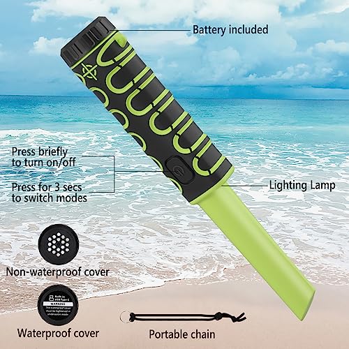 OMMO Metal Detector Pinpointer Fully Waterproof IP68, Metal Detector for Adults & Kids Up to 50FT Underwater, 3 Modes Handheld Pinpointer Metal Detector with Battery & Holster for Treasure Hunting - Thumbnail 6