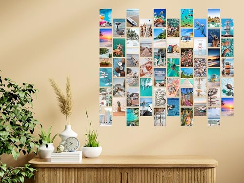 Image of Craft Qila Cardstock Beach Vol 1 Pack of 54 Aesthetic Wall Collage Kit, Girl Room Decor, Dorm Decor, Photo Collage Kit, Wall Collage