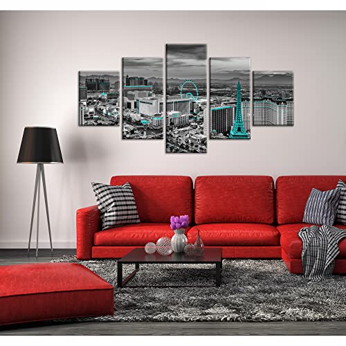 Las Vegas Strip Wall Art Las Vegas Skyline Wall Decor Black And White City Picture Canvas Print Nevada Bellagio Casino Painting Poster Stretched Frame Home Living Room Decoration(60X32 Inches) #TOP2