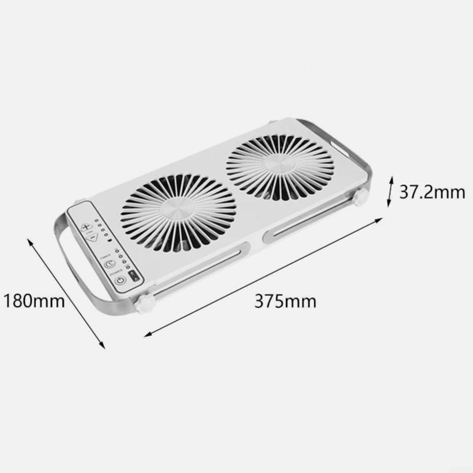 Ventola portatile per finestra da tetto con controllo della velocità regolabile, design espandibile da 37 a 50 cm, per camper e camper (bianco)