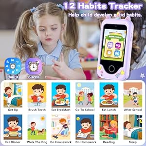Kids Smart Phone Toys 3 4 5 6 7 8 9 Year Old Kids Christmas Birthday Gifts for Boys Girls 28 Touchscreen Toddler Cell Phone Children Play Toy Phone with Dual Camera Game Music Player 8GB Card