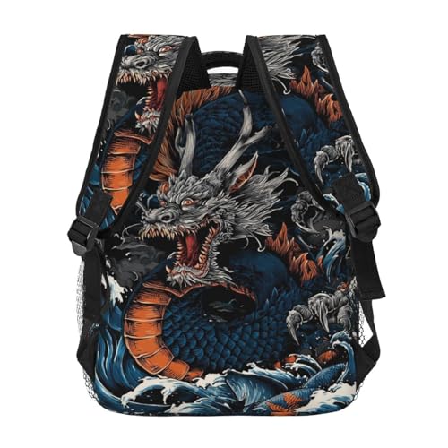 Cool Dragon Backpack for Men Women,Casual Travel Hiking Camping Backpacks Lightweight Bookbag4