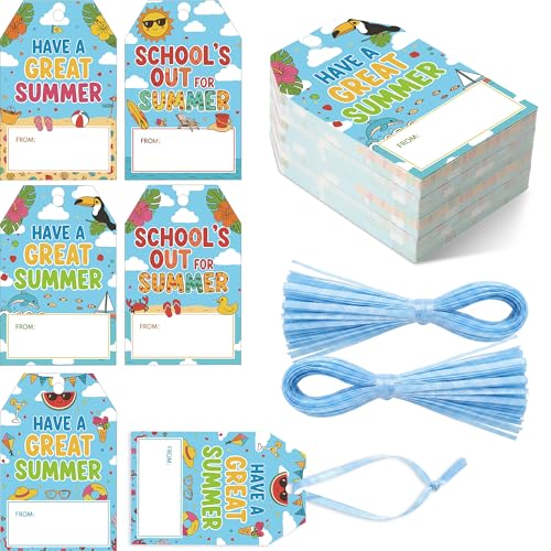 Étiquettes cadeaux d'été pour enseignants et amis avec ficelle de suspension