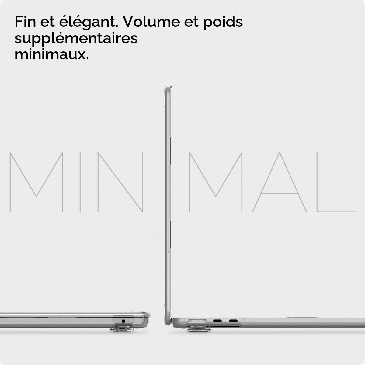 Spigen Thin Fit Coque Compatible avec MacBook Air 13 Pouces M5 (2026), M4/M3/M2 (2025-2022) Protection Rigide - Transparent