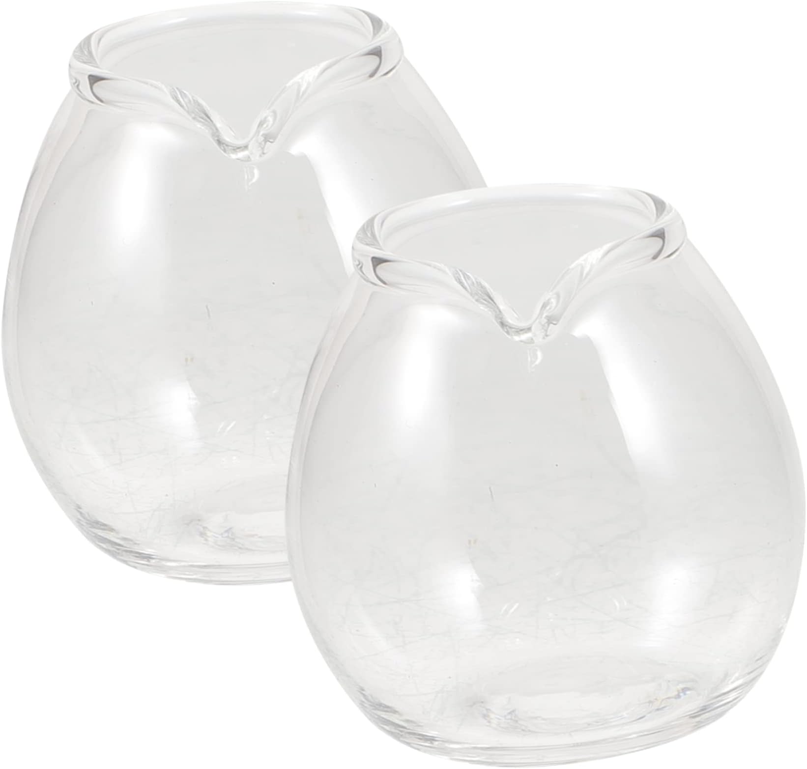 2pcs Mini Glass Milk Pitcher Chic Jar Pitcher for Sauce Soy Sauce Handmade Mini for Seasoning