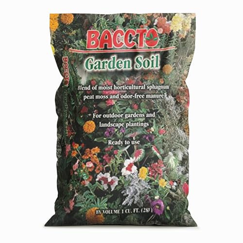Michigan Peat Company BACCTO Garden & Potting Soil with Peat Moss for Plants, Vegetables, Landscape, Trees, and Shrubs, 1 Cubic Foot