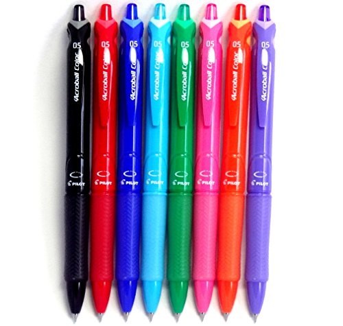 Pilot Acroball Color Ballpoint Pens, 0.5mm Extra Fine, 8 Color Set (Japan Import)