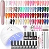 Kit Semipermanente Unghie - COSCELIA 35 Colori Smalto Semipermanente Unghie Lampada LED Unghie e Fresa per Unghie, Base e Top Coat Decor Kit Manicure Strumenti Completi