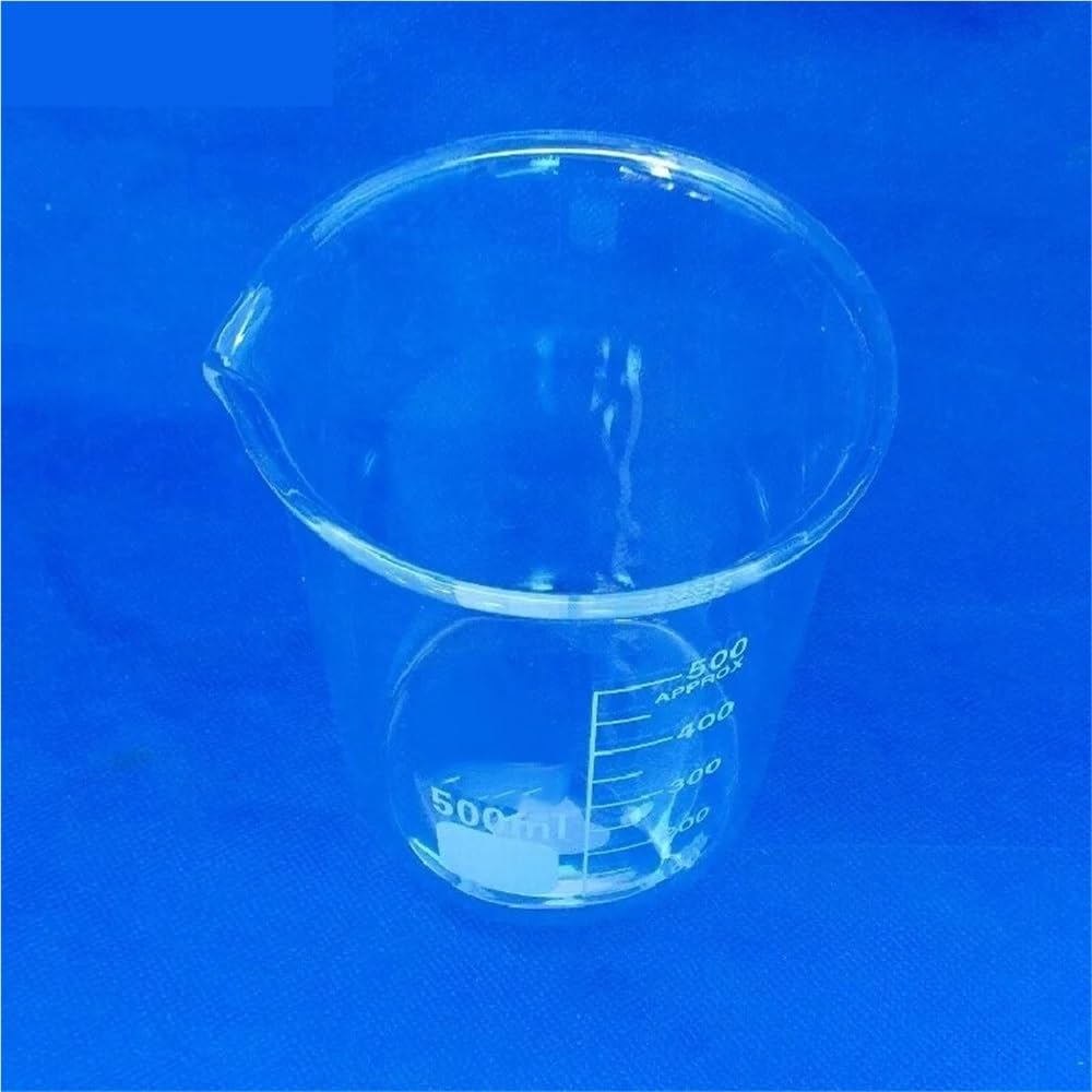 Borosilicate Glass Beaker, Laboratoryjna zlewka z wylewką o pojemności 500 ml, przezroczystego szkła borokrzemianowego