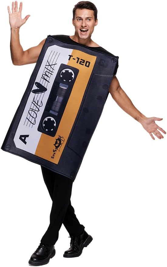 EraSpooky Adult Love Mix Tape Costume Retro 80's Cassette Tunic - Image 5