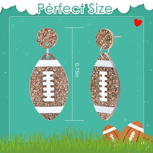 Cute Football Earrings for Women Dangle Earrings Sporty Jewelry Gifts for Game Day Tailgating Football Themed Party Everyday Wear2