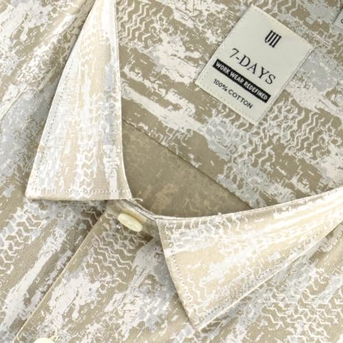 Image of 7-DAYS Men's Premium Printed Shirt - 100% Cotton, Regular Fit, Full Sleeve, with Pocket - Versatile for Formal Occasions and Casual Wear