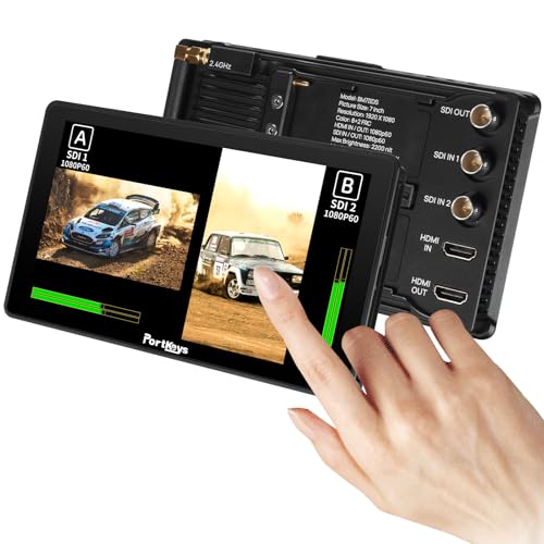 Portkeys BM7 II DS Camera Monitor 7" 2200nit Split Screen Field Monitor Aluminum Shell 3G SDI Input/Output Freeze Frame Touch Focus Camera Control for S0NY, CAN0N, RED, ARR1, PANAS0NIC, NIK0N