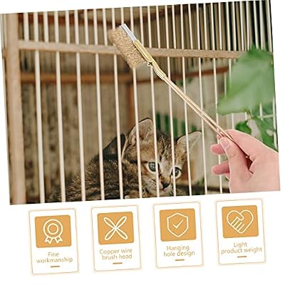 1set Bird Cage Cleaning Brushes Wire Brush Handle for Easy Cleaning of Bird Cages