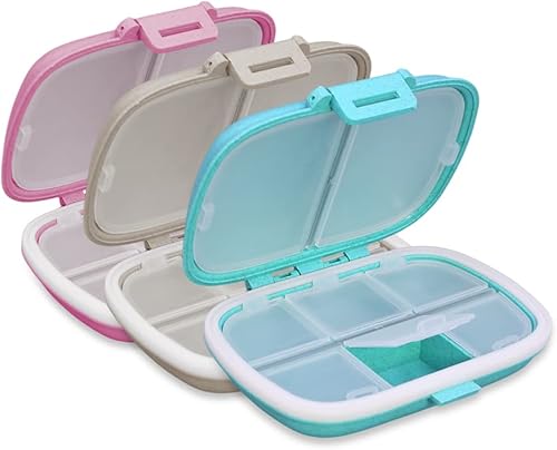 Organizador de pastillas de 8 compartimentos, organizador de píldoras semanal, organizador diario de píldoras, organizador de píldoras de viaje,