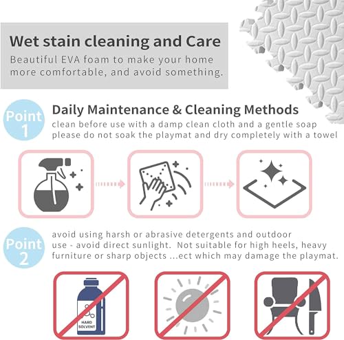 Image of Puzzle Flooring || Kids Interlocking Play mat || Baby Play Mat || Play mats for Kids || 12 MM Thick (12 Tiles - 48 Square Feet, Blue - Grey)