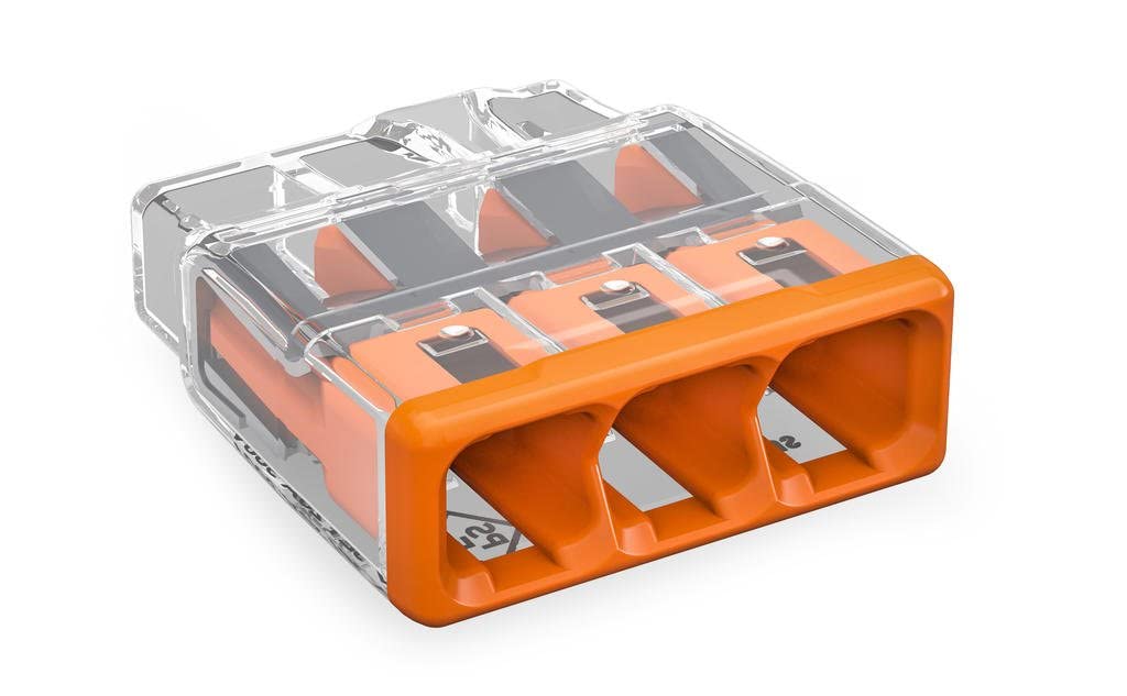 WAGO 221-412 x100, 221-413 x50, 221-415 x25 Splicing Connector Conductors 0.14-4 mm². Compact Design with Lever