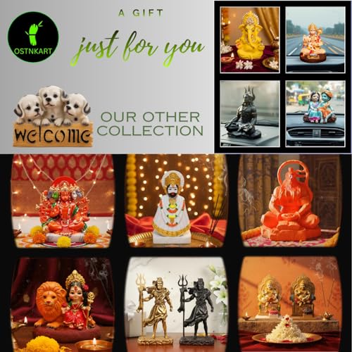 Image of Shiva Damru Statue 3 Inch - Golden Polyresin Idol for Car Dashboard, Home & Office Decor, Pooja Room, Living Room - Shiv Ji Murti Gift for Birthday, Anniversary, Housewarming