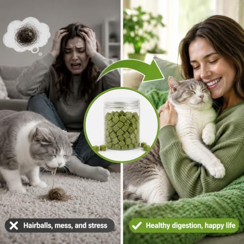 Barkwave Freeze-Dried Cat Grass Treats for Indoor Cats with Chicken