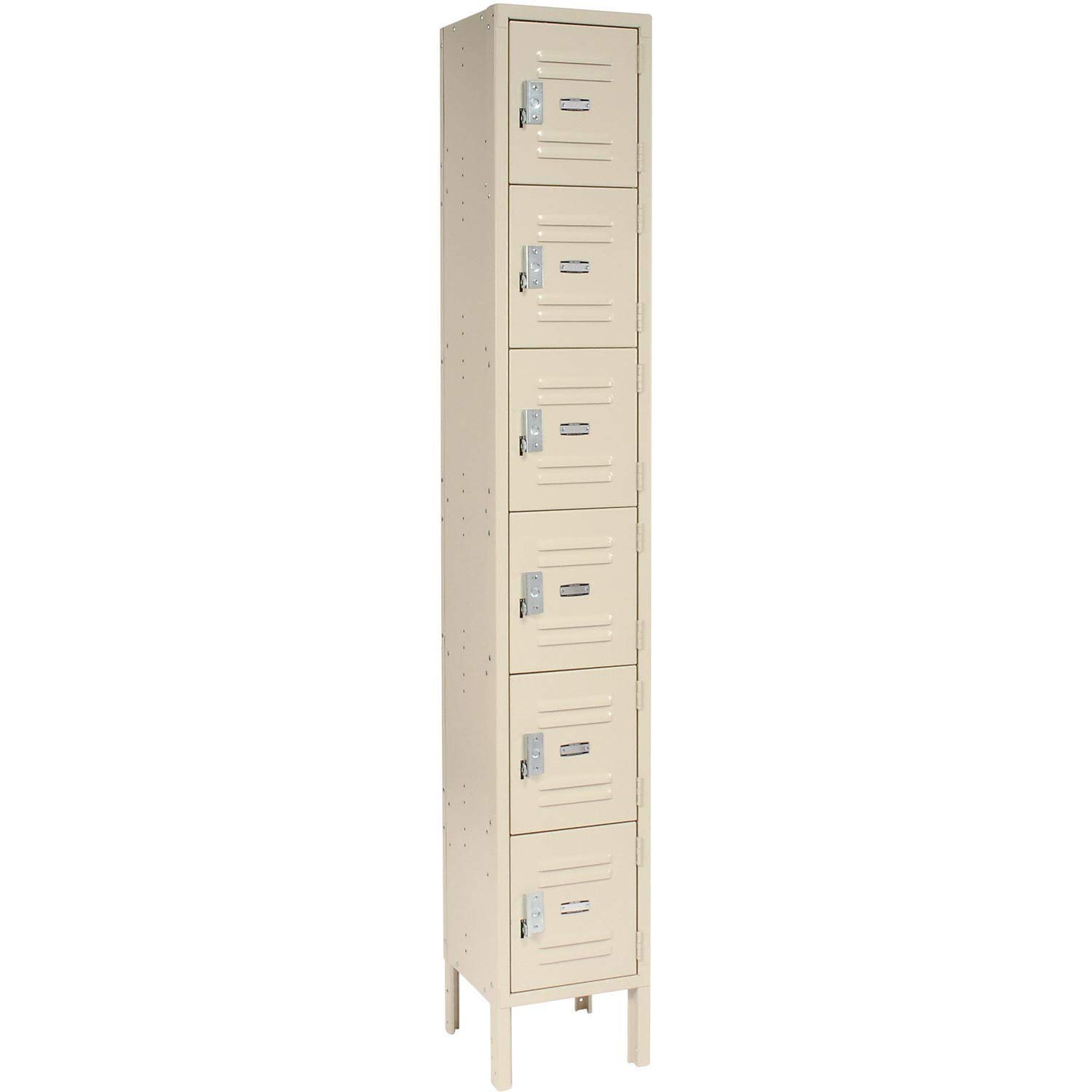 Global Industrial Six Tier Locker, 12x18x12, 6 Door, Unassembled, Tan