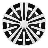  CM DESIGN Spinel Weiß Schwarz - 15 Zoll, passend für Fast alle Mercedes Benz z.B. für E-Klasse W123 Limousine Serie2