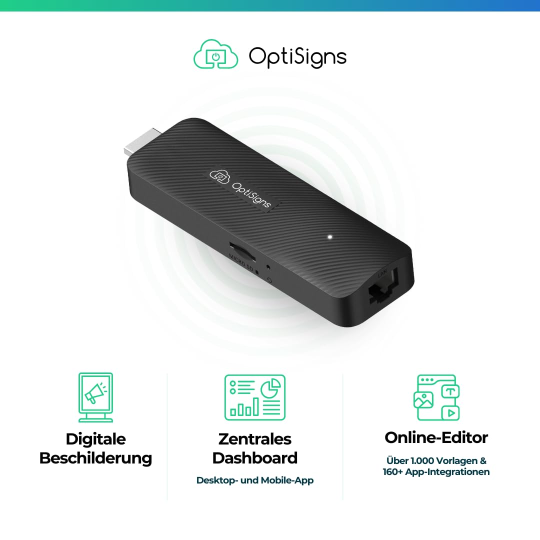 OptiSigns Android Stick Digital Signage Player - EU Stecker