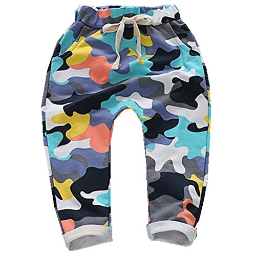 Ding-dong Baby Kid Boys Camouflage Harem Pants(Yellow,4T)