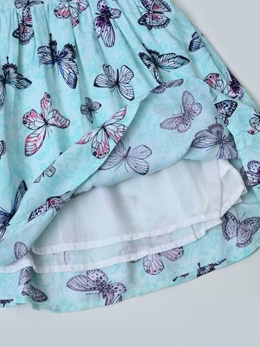 Image of mini mama by Bella Moda Butterfly Sleeve Front Pearl Work with All Over Print (Sky Blue, 12-18M)