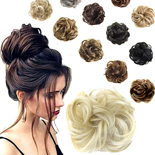 MeOkey Postizo Coletero Peinado Alto Hairpiece Extensiones de pelo rizado rizado natural rizado ondulado para mujeres coleta extensiones de pelo donut accesorios para el pelo