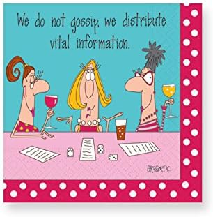 Design Design 624-03132 Vital Information Cocktail Table Napkins, 5-inch Square, Multicolor