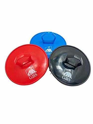 G.B.S Cepillo de masaje para el cuero cabelludo con champú #100, paquete de 3 unidades, rojo, azul y negro, limpiador para el cuero cabelludo,