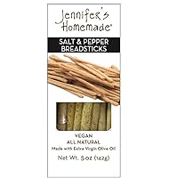 Vista 2 de JENNIFERS Palitos de pan caseros de sal y pimienta, veganos todo natural, hechos con aceite de oliva virgen extra, aperitivo crujiente y delicioso