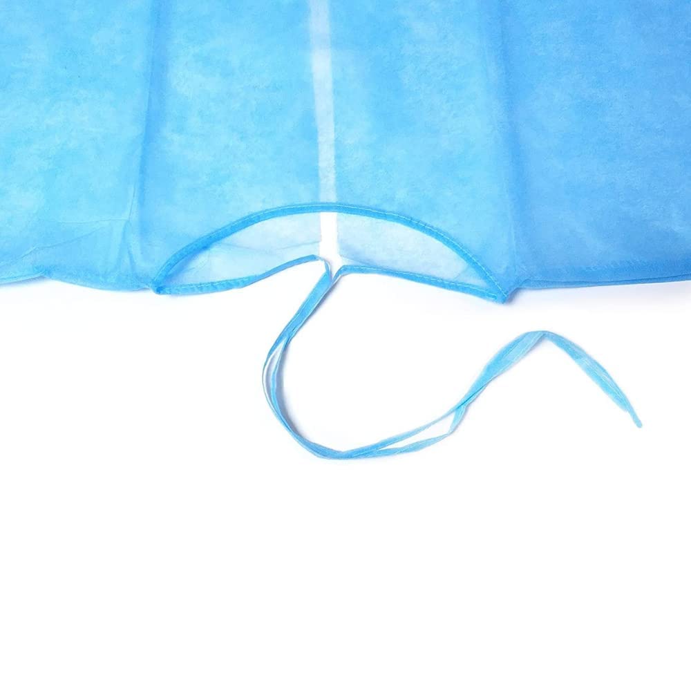 Blouses de protection à usage unique bleu non tissée jetable - Pour les professions hospitaliers et de soins (100)