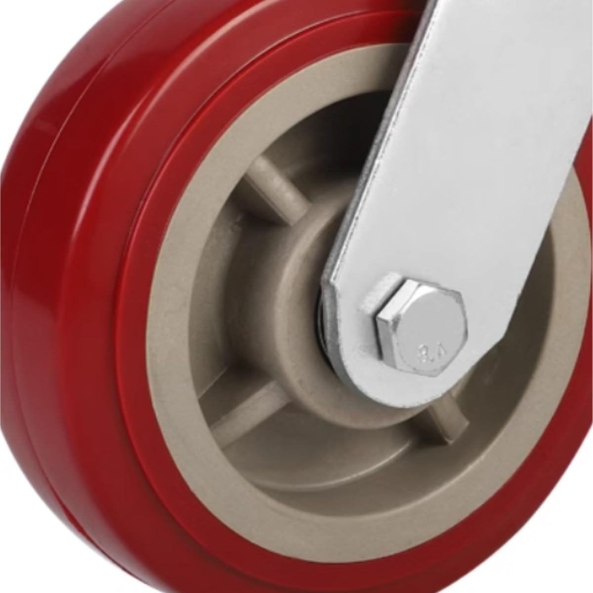 Rueda Giratoria Rueda De Poliuretano Resistente con Frenos, Silenciosa, Universal, For Carga, 4 Unidades Ferretería Muebles(8inch)