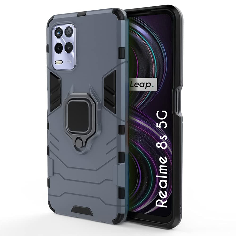 WOW IMAGINE Tough Armor Back Case Mobile Cover for Realme 8 5G | Realme 8s 5G (Armored | Hybrid PC & TPU | Shock Proof 360 Degree Protection with Ring Holder Kickstand | Blue) (B09FT8M91H) Amazon Price History, Amazon Price Tracker