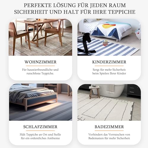 KLEBASTO Teppichklebeband | Profi-Qualität | extra starkes Verlegeband | doppelseitiges klebeband für Teppiche, Treppenstufen, Fliesen, Laminat | 48mm x 25m