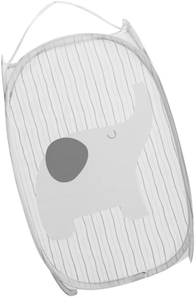 Foldable Pop up Mesh Hamper with Side Pocket for Travel Dorm