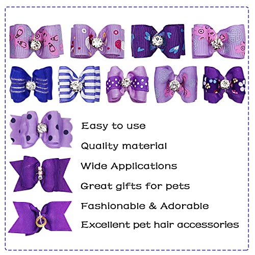 Pet Show 20Pcs Small Dog Hair Bows With Rubber Bands Puppies Doggies Cats Topknot Bowknot Matching Hair Grooming Accessories For Boy Girl Pomeranian Yorkie Poodle Maltese Shih Tzu Groomer #TOP2