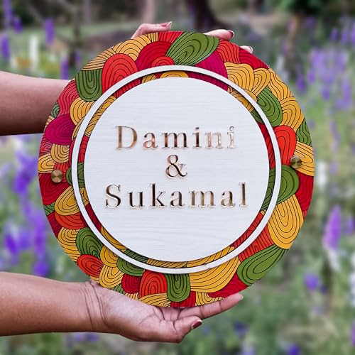 Image of BEE CREATIVE Laser Cutting Customised Name Plate for Home Entrance (Tulip)